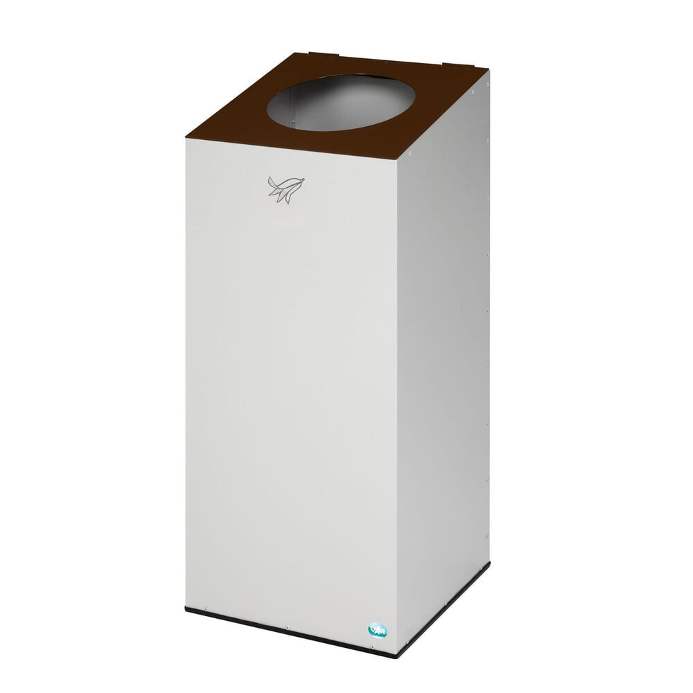 Product afbeelding: VAR® afvalscheidingsbak WSG 38, met klemring en ronde inwerpopening, lichtgrijs, sepiabruin