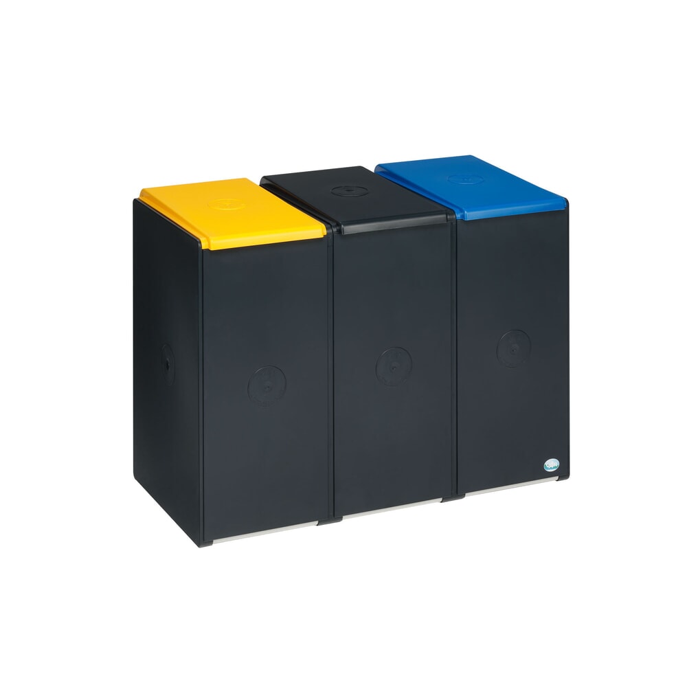 Product afbeelding: VAR® afvalscheidingsbak, inhoud 3 x 40 liter, met 3 gekleurde deksels