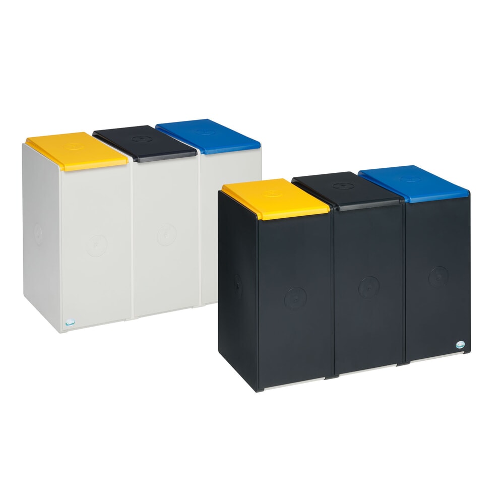 Productafbeelding nr. 2: VAR® afvalscheidingsbak, inhoud 3 x 40 liter, met 3 gekleurde deksels