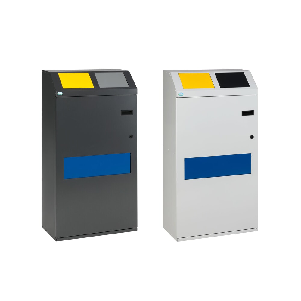 Productafbeelding nr. 3: VAR® afvalscheidingsbak WSS 115, in 2 niveaus, met 3 binnenbakken, lichtgrijs