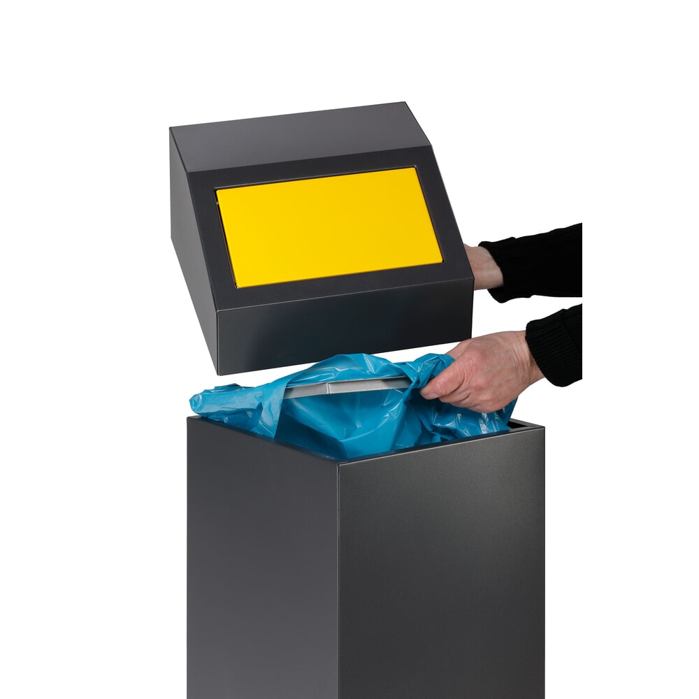 Productafbeelding nr. 5: VAR® afvalscheidingsbak WSG 40E, voor binnenomgevingen, zelfdovend, inhoud 43 liter, eisenglimmer, verkeersgeel