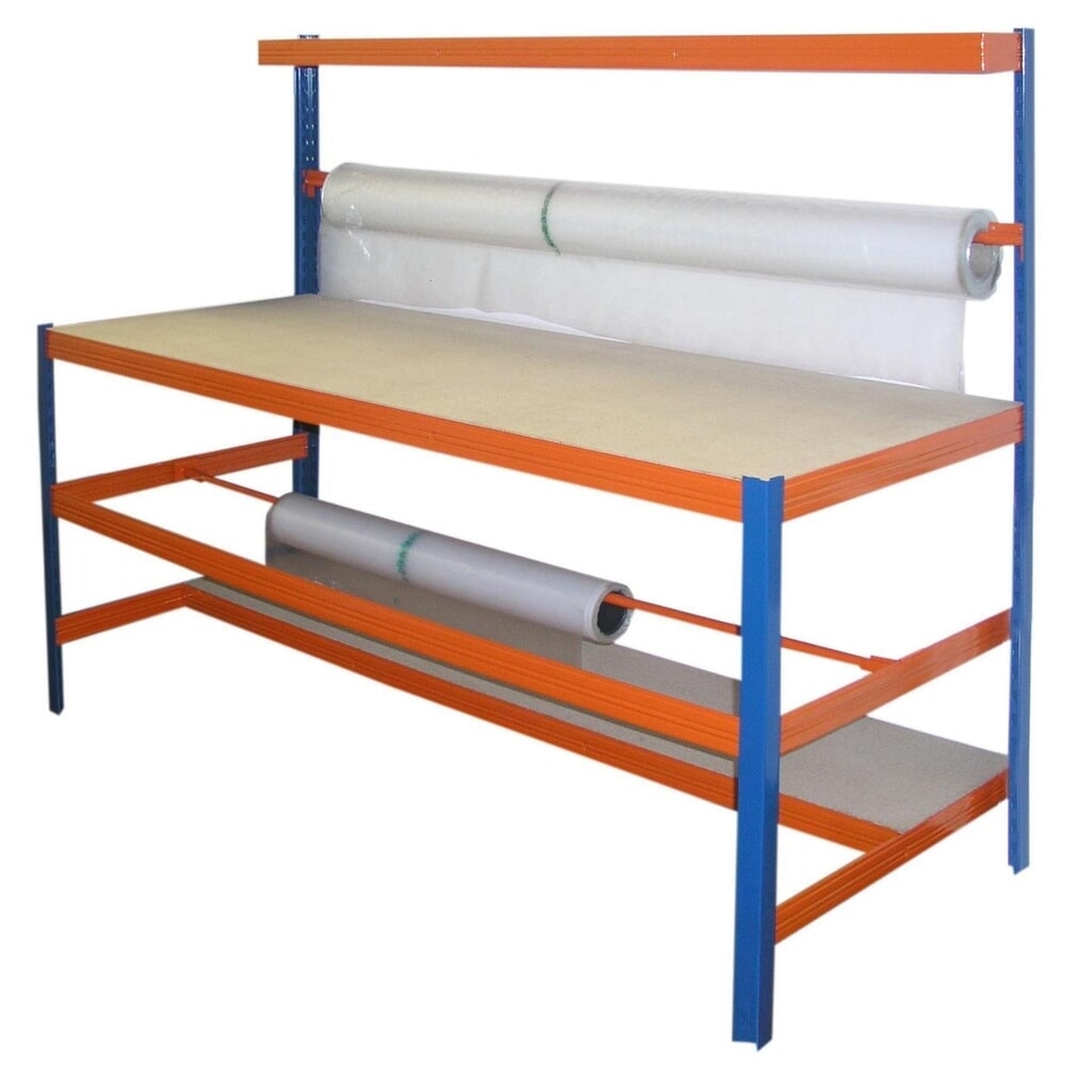 Paktafelstation BASIC met rolhouder, draagvermogen 300 kg Product afbeelding: Paktafelstation BASIC met rolhouder, draagvermogen 300 kg