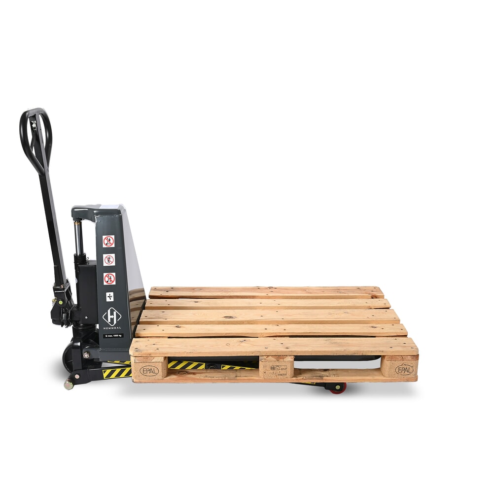 Productafbeelding nr. 10: Schaarhefwagen HEMMDAL PTM 1.0 Scissor, draagvermogen 1.000 kg, vorklengte 1.150 mm, polyurethaan, enkelvoudig wiel