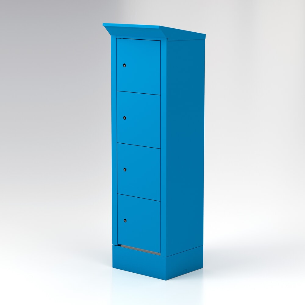 Product afbeelding: Thur Metall acculaadkast, Outdoor IP 44, hxbxd 2000 mm x 600 mm x 500 mm, sleutelslot, lichtblauw