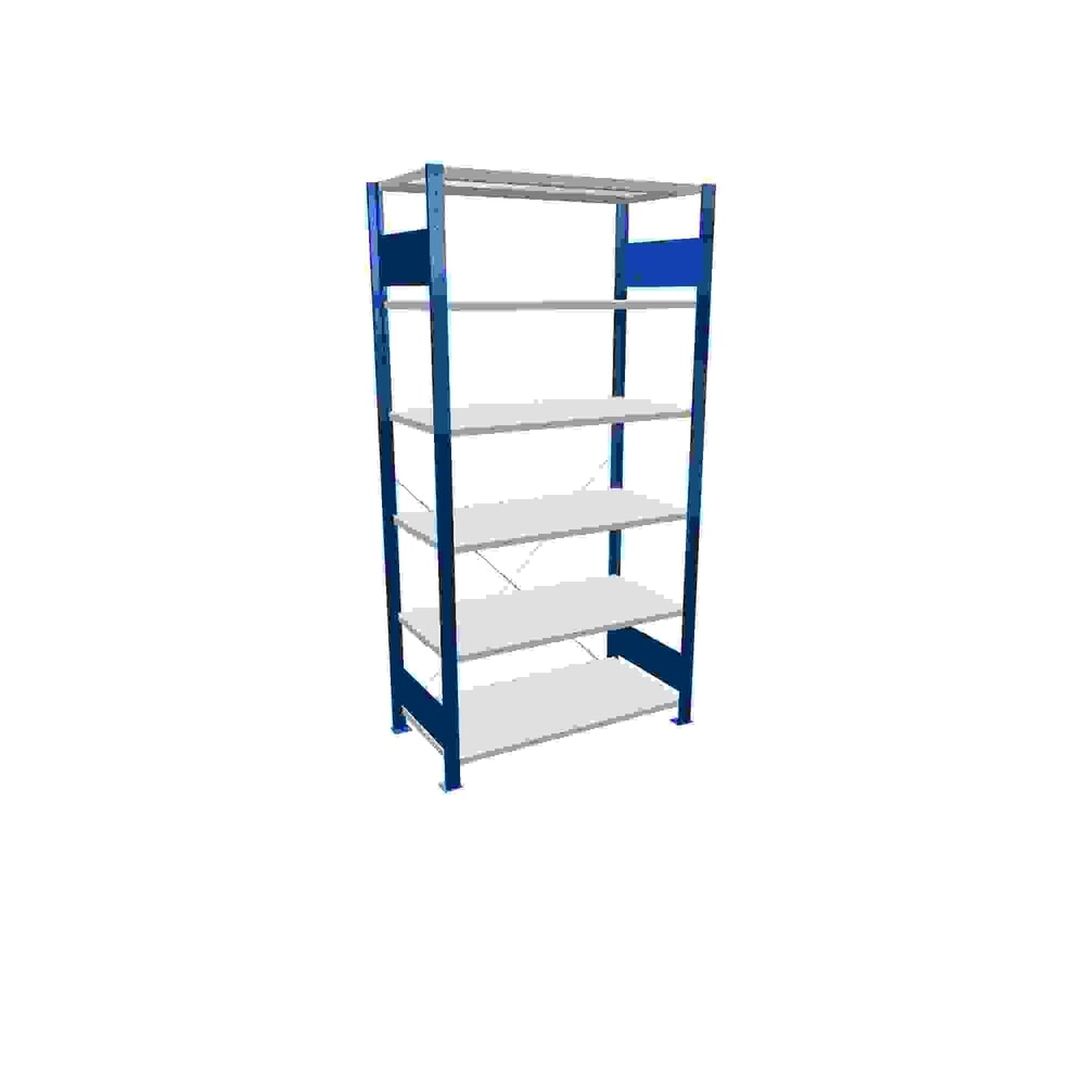 Product afbeelding: Legbordstelling SCHULTE, gentiaanblauw / lichtgrijs, met 5 legborden van plaatstaal, vaklast 150 kg, hxbxd 2.000 x 1.060 x 536 mm