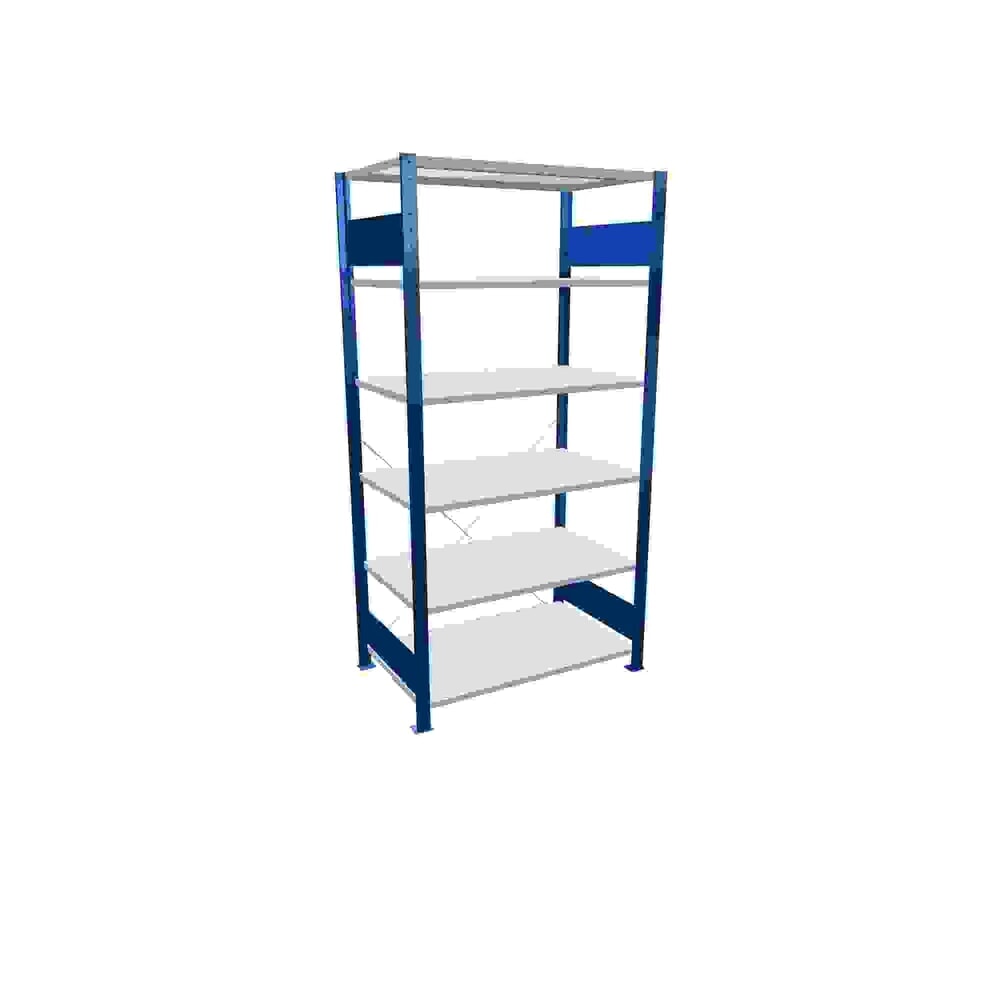 Product afbeelding: Legbordstelling SCHULTE, gentiaanblauw / lichtgrijs, met 6 legborden van plaatstaal, vaklast 150 kg, hxbxd 2.000 x 1.060 x 636 mm