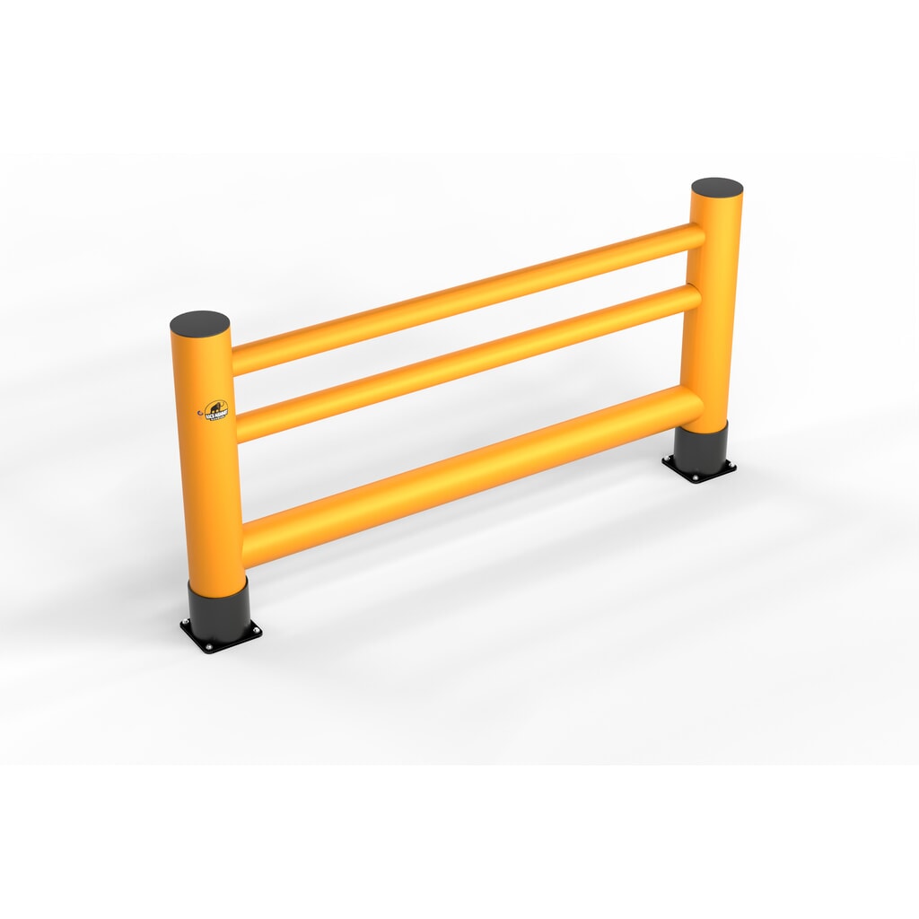 A.M.P.E.R.E. Aanrijbeveiligingshek Rack Mammut®, handlijst enkele plank, lengte 2,00 m Product afbeelding: A.M.P.E.R.E. Aanrijbeveiligingshek Rack Mammut®, handlijst enkele plank, lengte 2,00 m