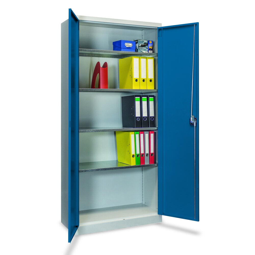 Productafbeelding nr. 3: Steinbock® draaideurkast met verzinkte legborden, hxbxd 1.950 x 890 x 415 mm, lichtgrijs/gentiaanblauw