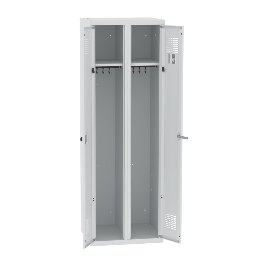 Steinbock® dubbele locker, 1 compartiment, draaigrendelslot, hxbxd 1.800 x 600 x 500 mm, lichtgrijs/lichtgrijs Product afbeelding: Steinbock® dubbele locker, 1 compartiment, draaigrendelslot, hxbxd 1.800 x 600 x 500 mm, lichtgrijs/lichtgrijs
