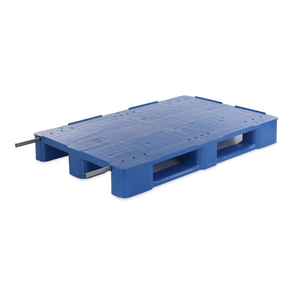 Product afbeelding: Alpha EURO-kunststofpallet, polyethyleen, met staalversterking, gesloten bovendeel, blauw