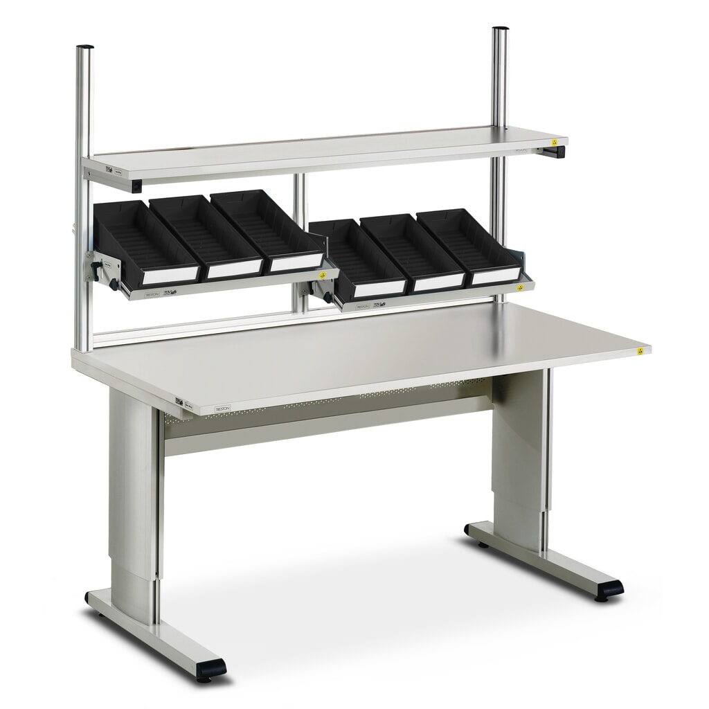 Werktafel TRESTON WB, ESD, handmatig in hoogte verstelbaar, bxd 1.500 x 800 mm Productafbeelding nr. 4: Werktafel TRESTON WB, ESD, handmatig in hoogte verstelbaar, bxd 1.500 x 800 mm