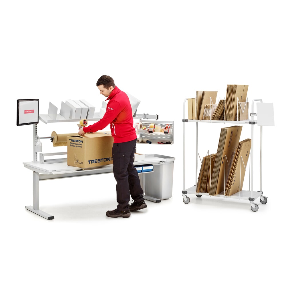 Productafbeelding nr. 3: TRESTON wagen voor kartonnen verpakkingen met zwenkwielen, 2 niveaus, hxbxd 1.515 x 1.090 x 530 mm