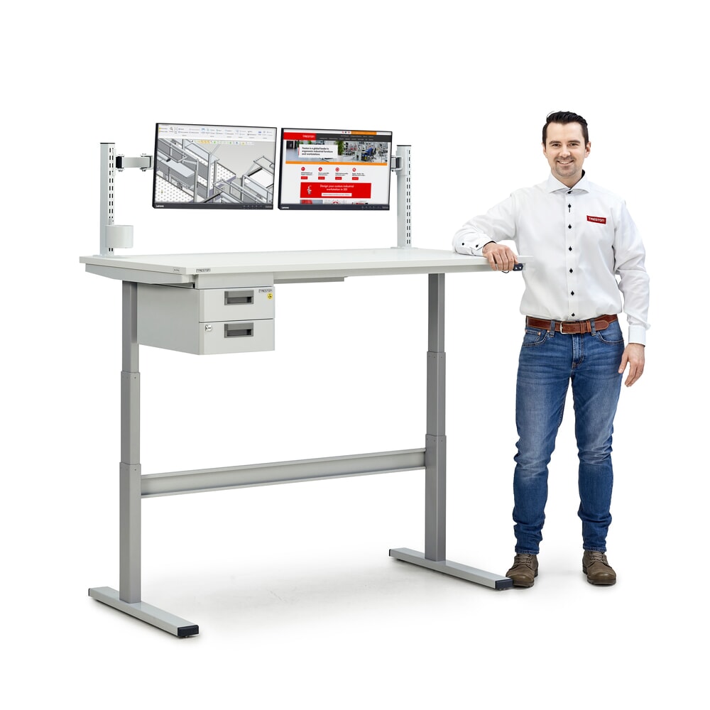 Productafbeelding nr. 3: TRESTON TED werktafel, ESD, elektrisch in hoogte verstelbaar, hxbxd 630-1.270 x 1.500 x 800 mm