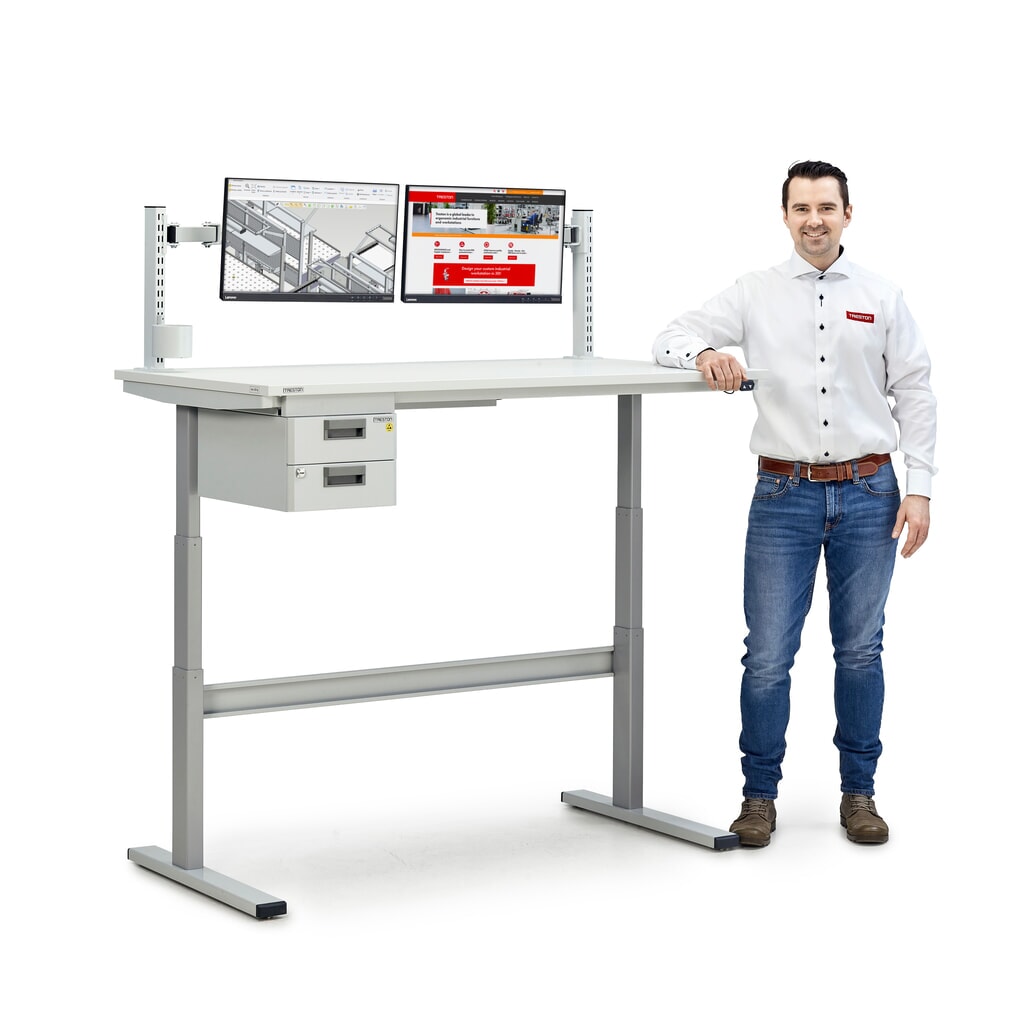 Productafbeelding nr. 3: TRESTON TED werktafel, ESD, elektrisch in hoogte verstelbaar, hxbxd 630-1.270 x 1.500 x 800 mm