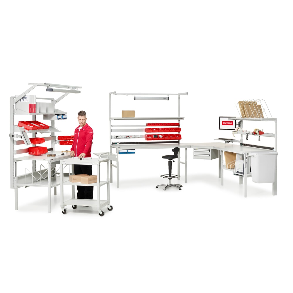 Productafbeelding nr. 3: Vlakke monitor-zwenkarm voor werktafel TRESTON, type WB