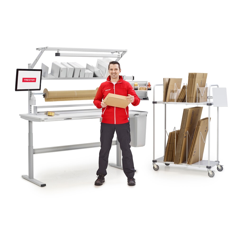 Productafbeelding nr. 5: TRESTON wagen voor kartonnen verpakkingen met zwenkwielen, 2 niveaus, hxbxd 1.515 x 1.090 x 530 mm