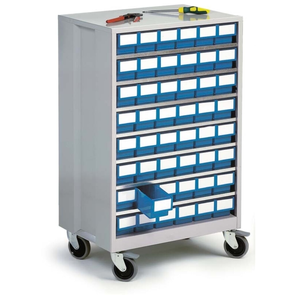 Wielenset voor ladekast, 870 x 605 x 410 mm, 4 zwenkwielen, waarvan 2 met vastzetrem Productafbeelding nr. 4: Wielenset voor ladekast, 870 x 605 x 410 mm, 4 zwenkwielen, waarvan 2 met vastzetrem