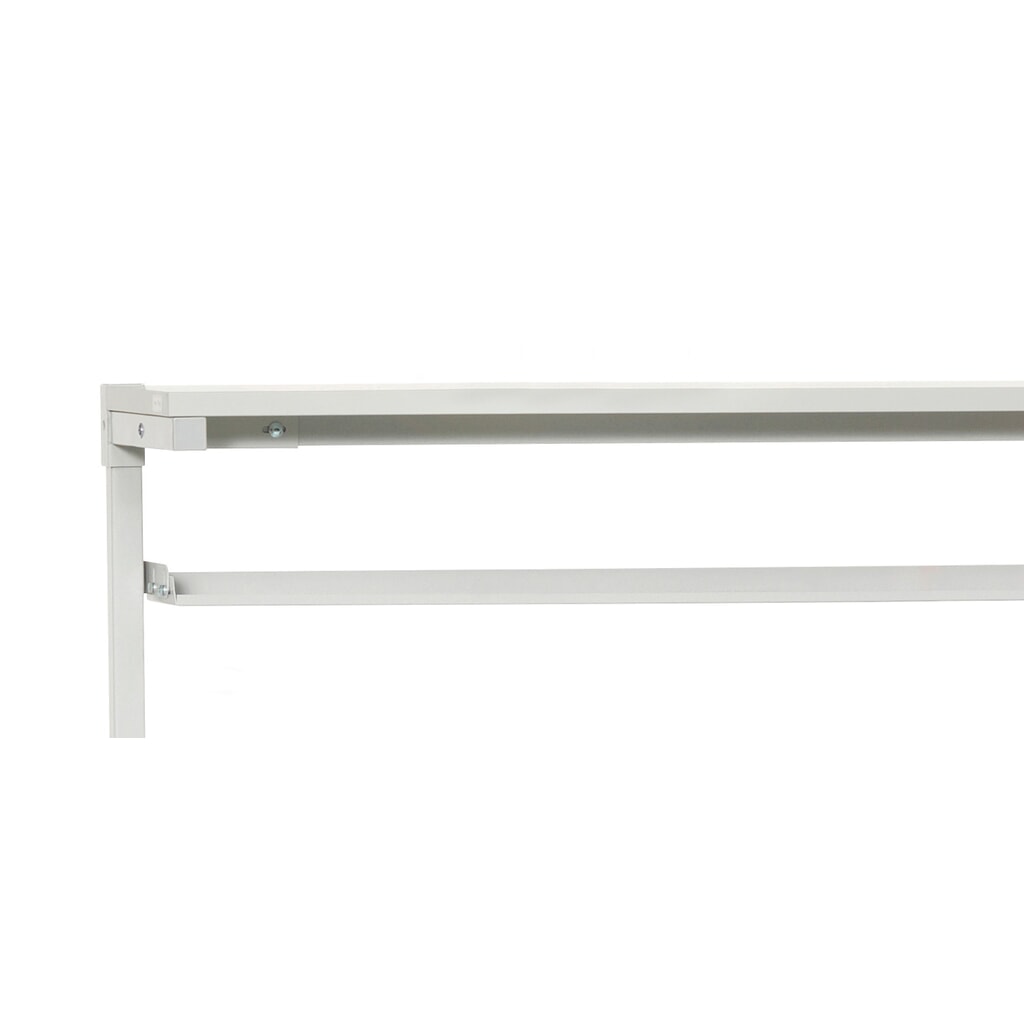 Aflegplank voor inkijkbare magazijnbakken, b x d 1.419 x 145 mm, voor tafelbreedte 1.500 mm Product afbeelding: Aflegplank voor inkijkbare magazijnbakken, b x d 1.419 x 145 mm, voor tafelbreedte 1.500 mm