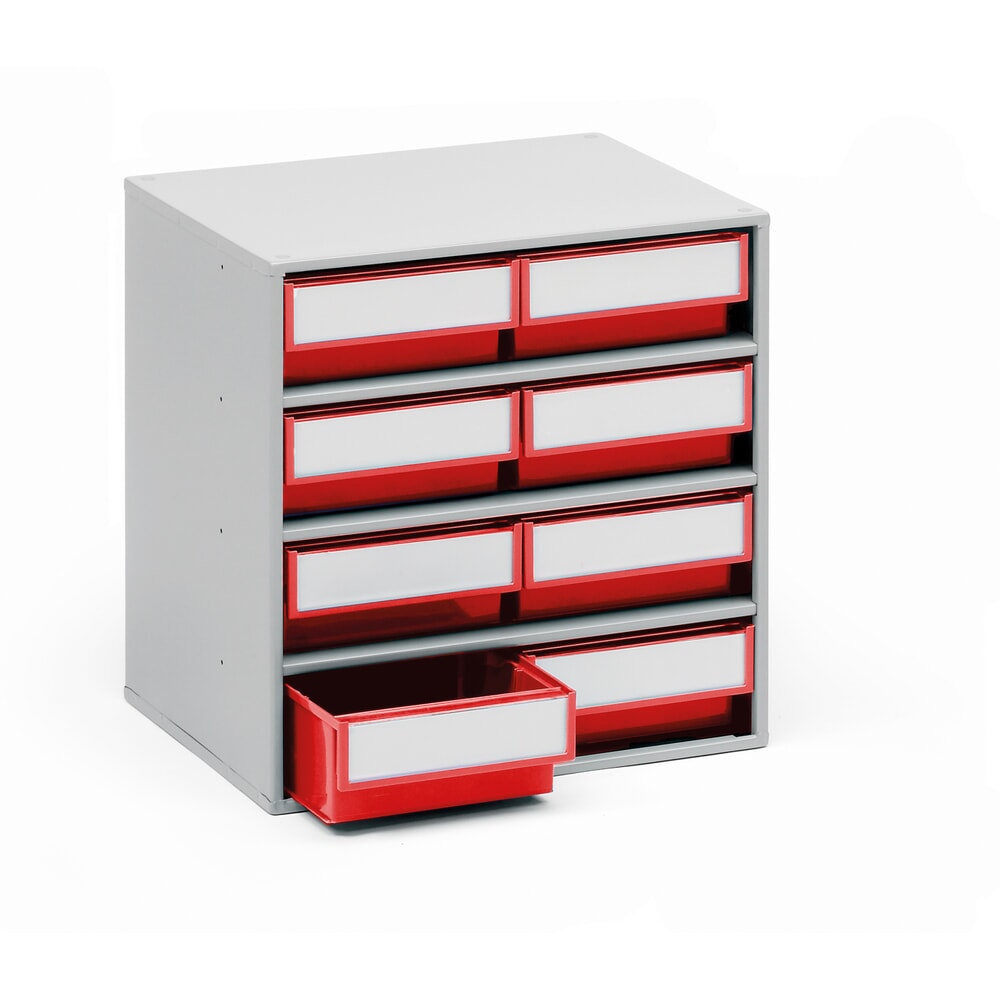 Product afbeelding: Ladekast, 8 laden, diepte 300 mm, rood