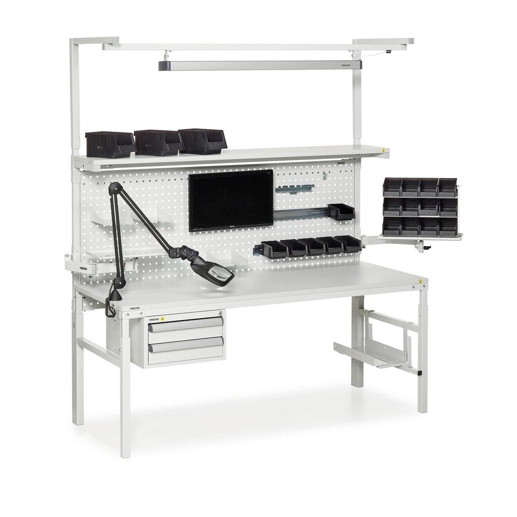 Werktafel TRESTON TPH met legplank, ESD, handmatig in hoogte verstelbaar, bxd 1.200 x 700 mm Productafbeelding nr. 5: Werktafel TRESTON TPH met legplank, ESD, handmatig in hoogte verstelbaar, bxd 1.200 x 700 mm