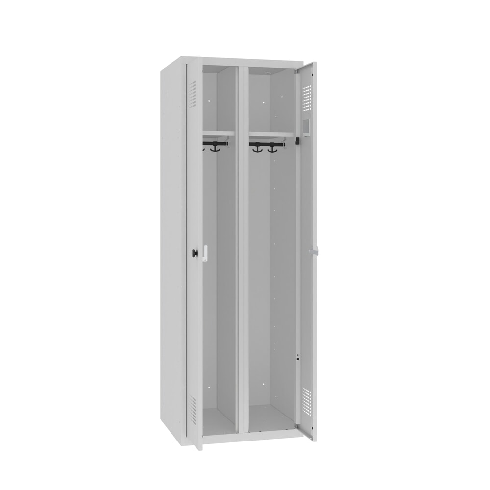 Product afbeelding: Steinbock® dubbele locker, 1 compartiment, veiligheidscilinderslot, hxbxd 1.800 x 600 x 500 mm, lichtgrijs/lichtgrijs
