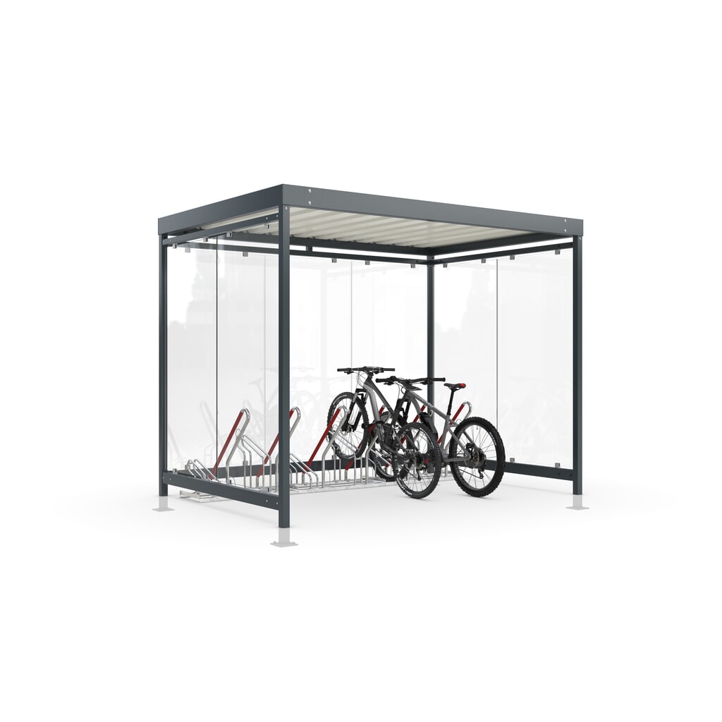 wsm® fietsoverkapping Economy Köln, ESG-beglazing, fietsparksysteem 2502 XBF, bouwpakket, voor 4 fietsen, HxBxD 2440 mm x 3180 mm x 2165 mm Product afbeelding: wsm® fietsoverkapping Economy Köln, ESG-beglazing, fietsparksysteem 2502 XBF, bouwpakket, voor 4 fietsen, HxBxD 2440 mm x 3180 mm x 2165 mm