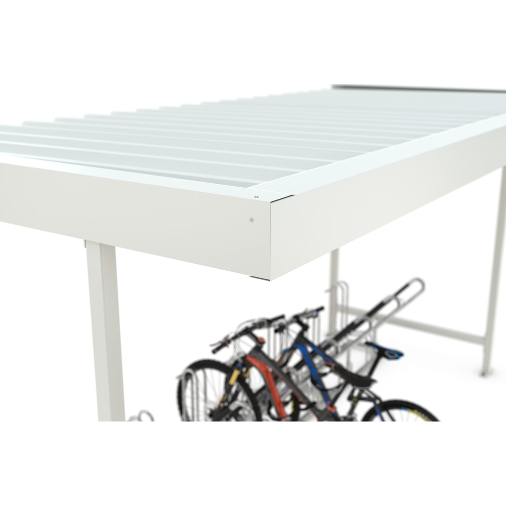 Productafbeelding nr. 10: wsm® fietsoverkapping Leipzig, plat dak met attiek, voor 8 fietsen