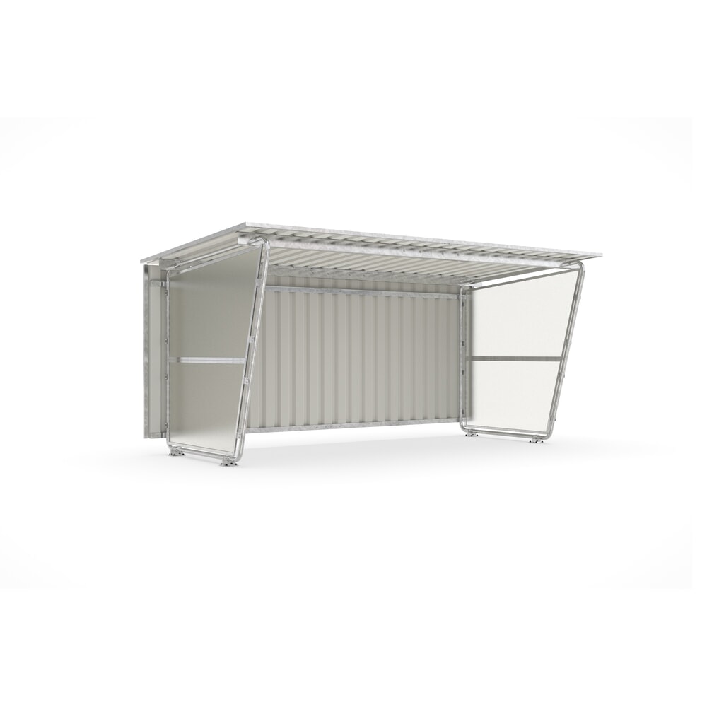 Productafbeelding nr. 3: wsm® fietsoverkapping Siegen, lessenaarsdak met trapeziumplaat, voor 8 fietsen