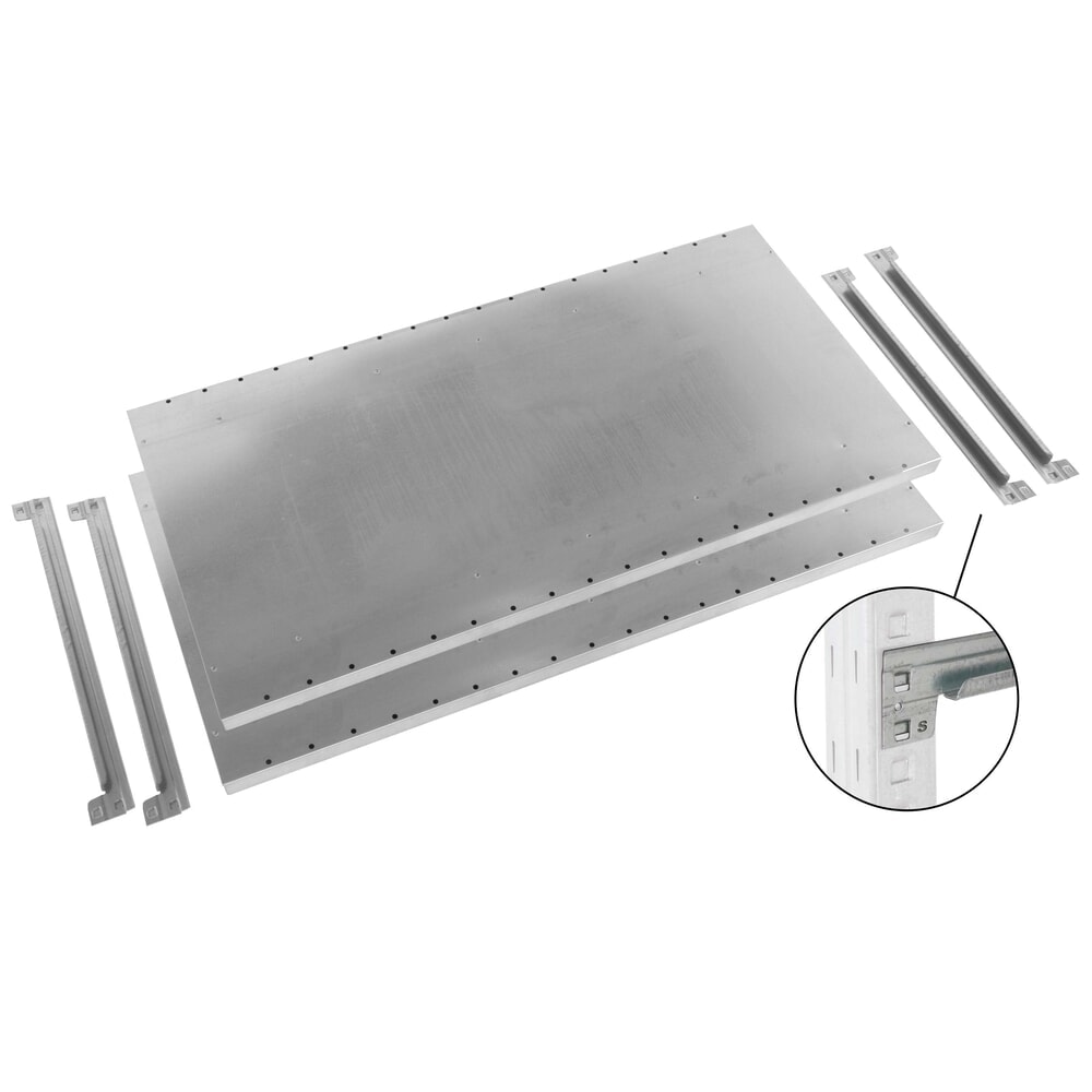 Productafbeelding nr. 10: ManOrga Legbordstelling, AF, met staalpanelen als legborden, vaklast 255 kg, verzinkt, H x B x D 2.000 x 1.300 x 300 mm