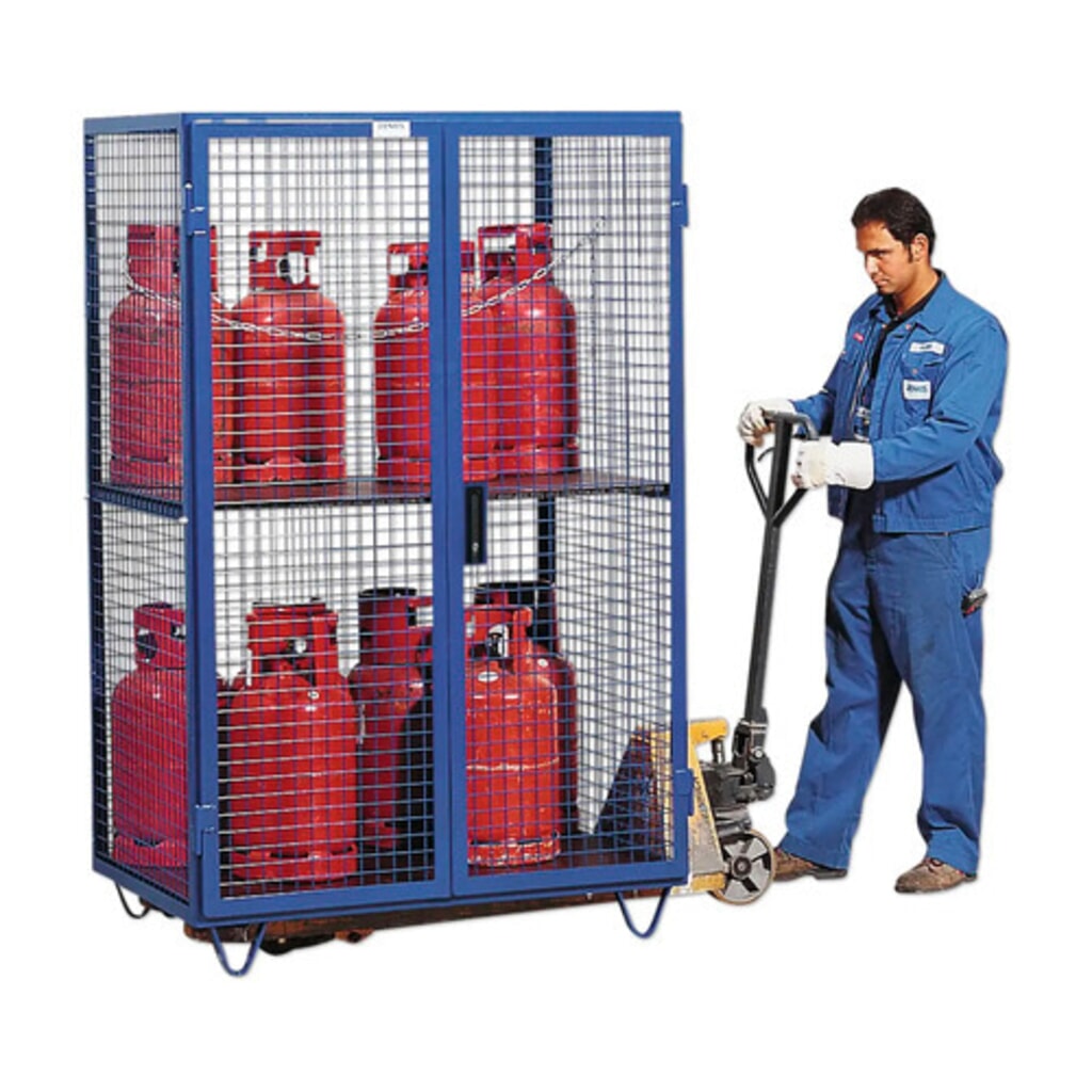 Roosterkast voor gasflessen, dubbele deur, met voetjes, h x b x d 1.970 x 1.250 x 800 mm Productafbeelding nr. 3: Roosterkast voor gasflessen, dubbele deur, met voetjes, h x b x d 1.970 x 1.250 x 800 mm