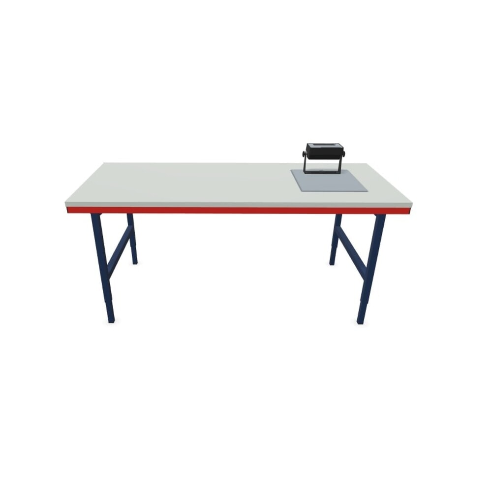 Product afbeelding: Rocholz handmatig in hoogte verstelbare paktafel SYSTEM 2000 met weegschaal tot 60 kg, niet ijkbaar, hxbxd 690-960 x 2000 x 920 mm