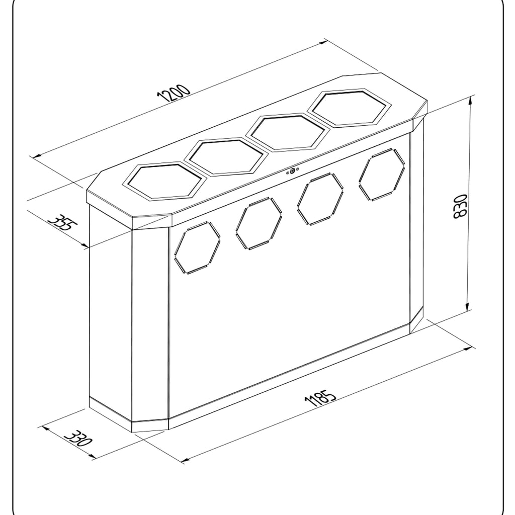 Afvalbak stumpf® Sixco 4 swing, lichtgrijs Productafbeelding nr. 2: Afvalbak stumpf® Sixco 4 swing, lichtgrijs