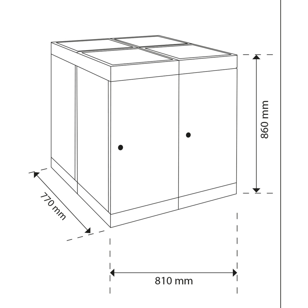 Productafbeelding nr. 3: Kringloopafvalbak stumpf®, 4x 70 liter, meerdere kleuren