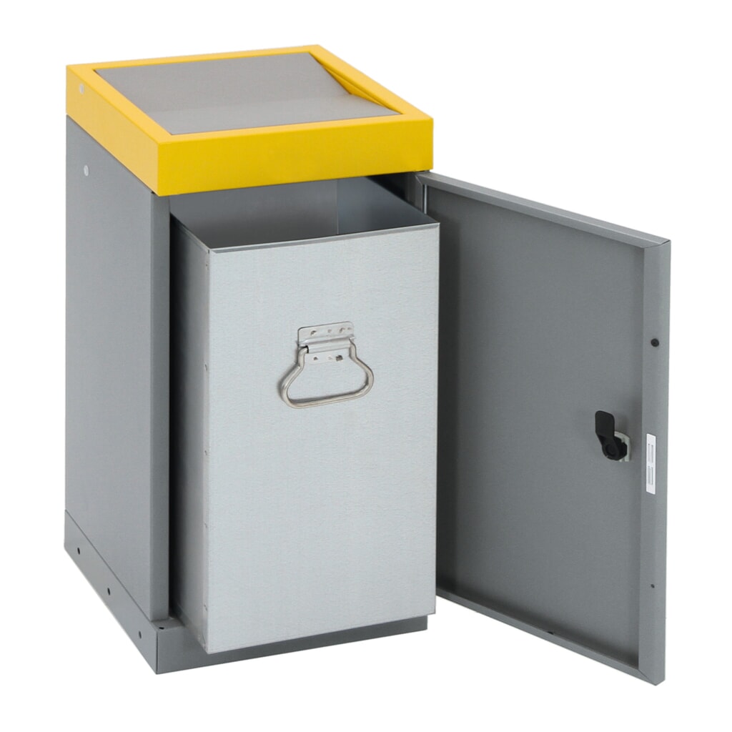 Kringloopafvalbak stumpf®, 1x 70 liter, deksel geel Productafbeelding nr. 4: Kringloopafvalbak stumpf®, 1x 70 liter, deksel geel