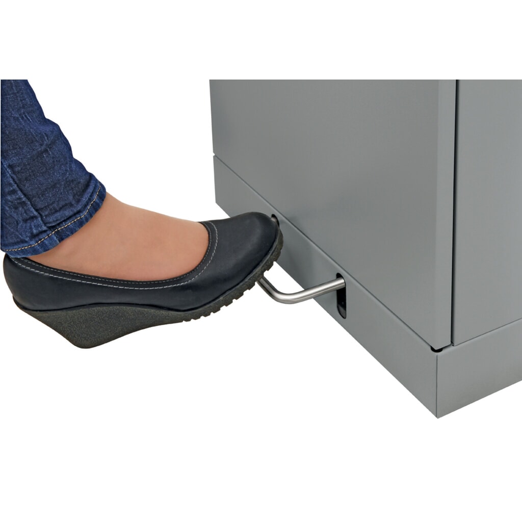 Productafbeelding nr. 9: Kringloopafvalbak stumpf® met voetpedaal, incl. binnenbak, plaatstaal, verzinkt, 45 liter, grijs aluminium