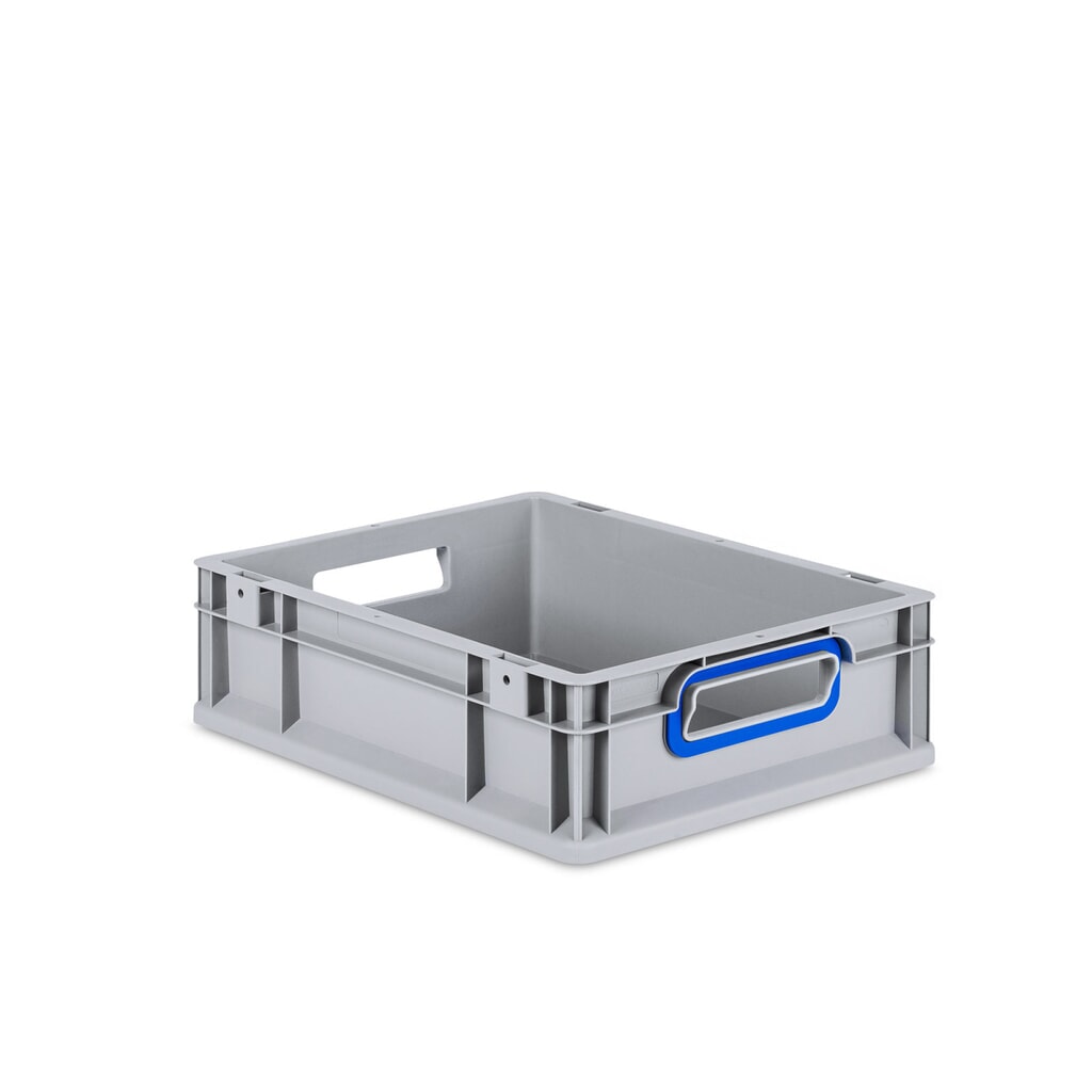 Allit Eurobox, met blauwe handgrepen, hxbxd 120 x 400 x 300 mm, 11 liter Product afbeelding: Allit Eurobox, met blauwe handgrepen, hxbxd 120 x 400 x 300 mm, 11 liter