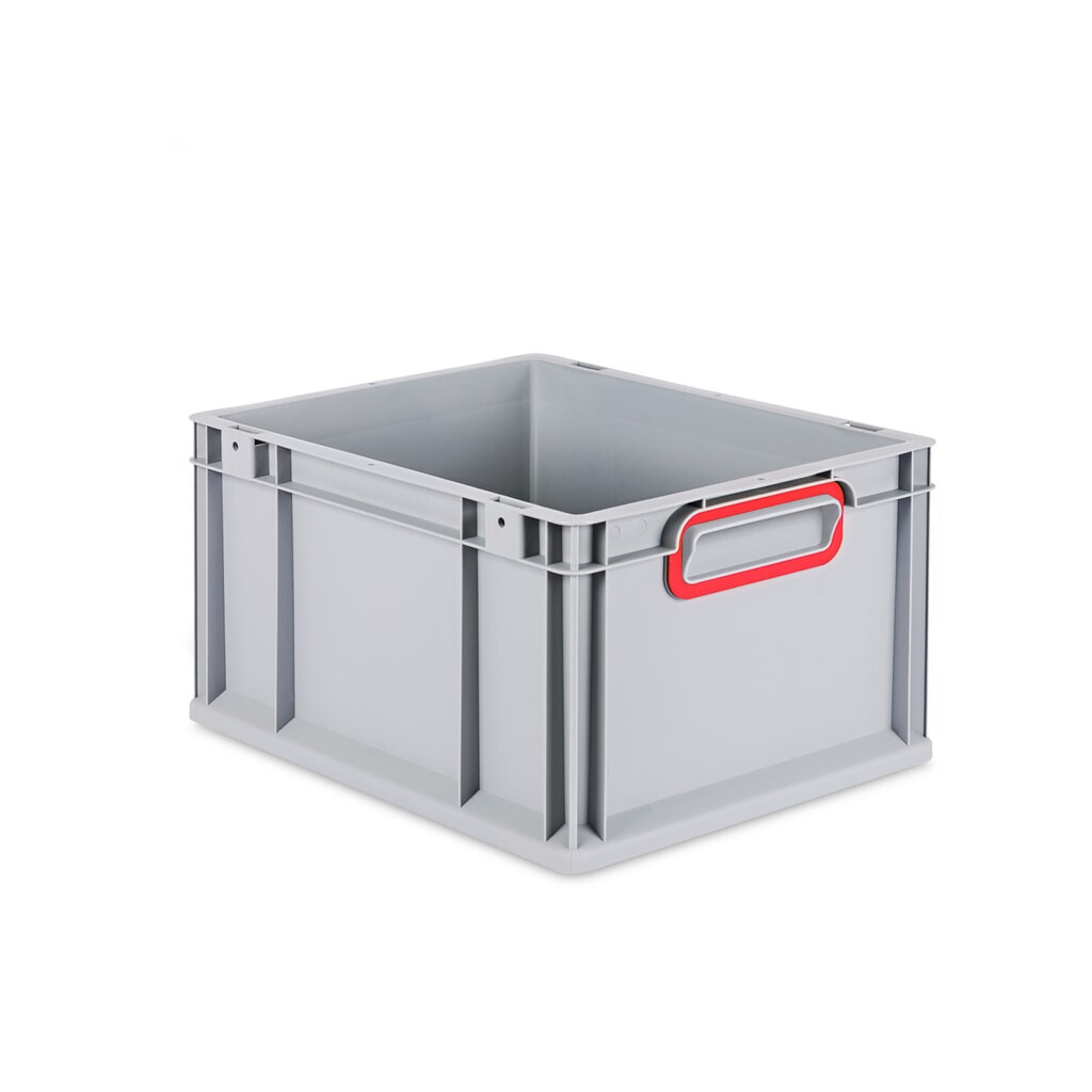 Product afbeelding: Allit Eurobox, met rode verzonken handgrepen, hxbxd 220 x 400 x 300 mm, 20 liter