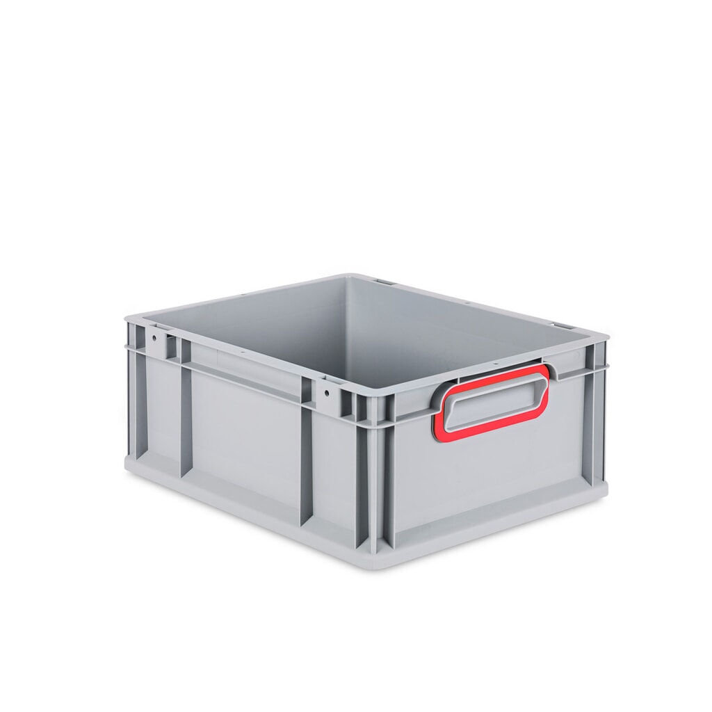 Product afbeelding: Allit Eurobox, met rode verzonken handgrepen, hxbxd 170 x 400 x 300 mm, 16 liter