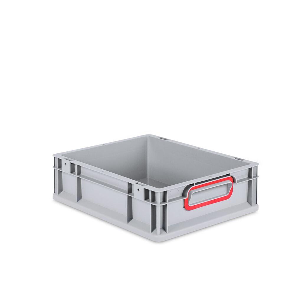 Product afbeelding: Allit Eurobox, met rode verzonken handgrepen, hxbxd 120 x 400 x 300 mm, 11 liter