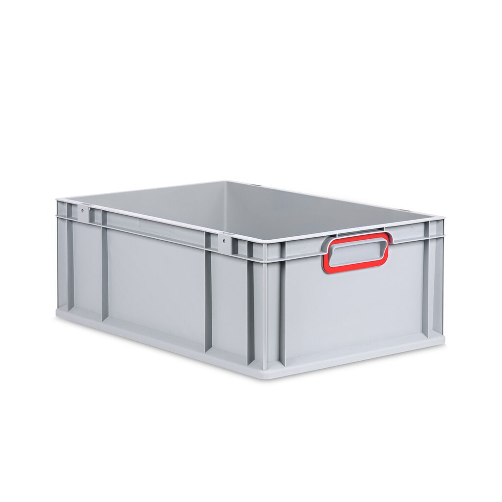 Product afbeelding: Allit Eurobox, met rode verzonken handgrepen, hxbxd 220 x 600 x 400 mm, 44 liter