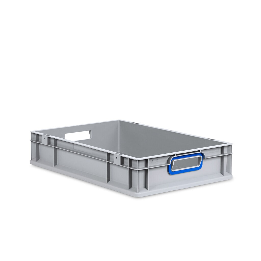 Allit Eurobox, met blauwe handgrepen, hxbxd 120 x 600 x 400 mm, 23 liter Product afbeelding: Allit Eurobox, met blauwe handgrepen, hxbxd 120 x 600 x 400 mm, 23 liter