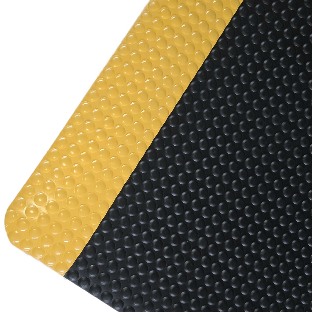 Antivermoeidheidsmat Steinbock® ErgoSoft Strong, halfkogel profiel, 2-laags, bxl 600 x 1.000 mm, zwart / geel Productafbeelding nr. 1: Antivermoeidheidsmat Steinbock® ErgoSoft Strong, halfkogel profiel, 2-laags, bxl 600 x 1.000 mm, zwart / geel