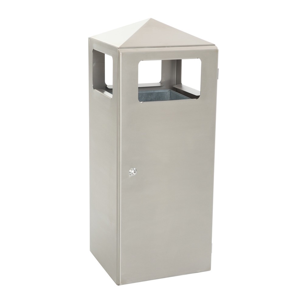 Productafbeelding nr. 2: As-/afvalbakcombinatie Pyramide, vierkant, roestvrijstalen bak, 70 liter