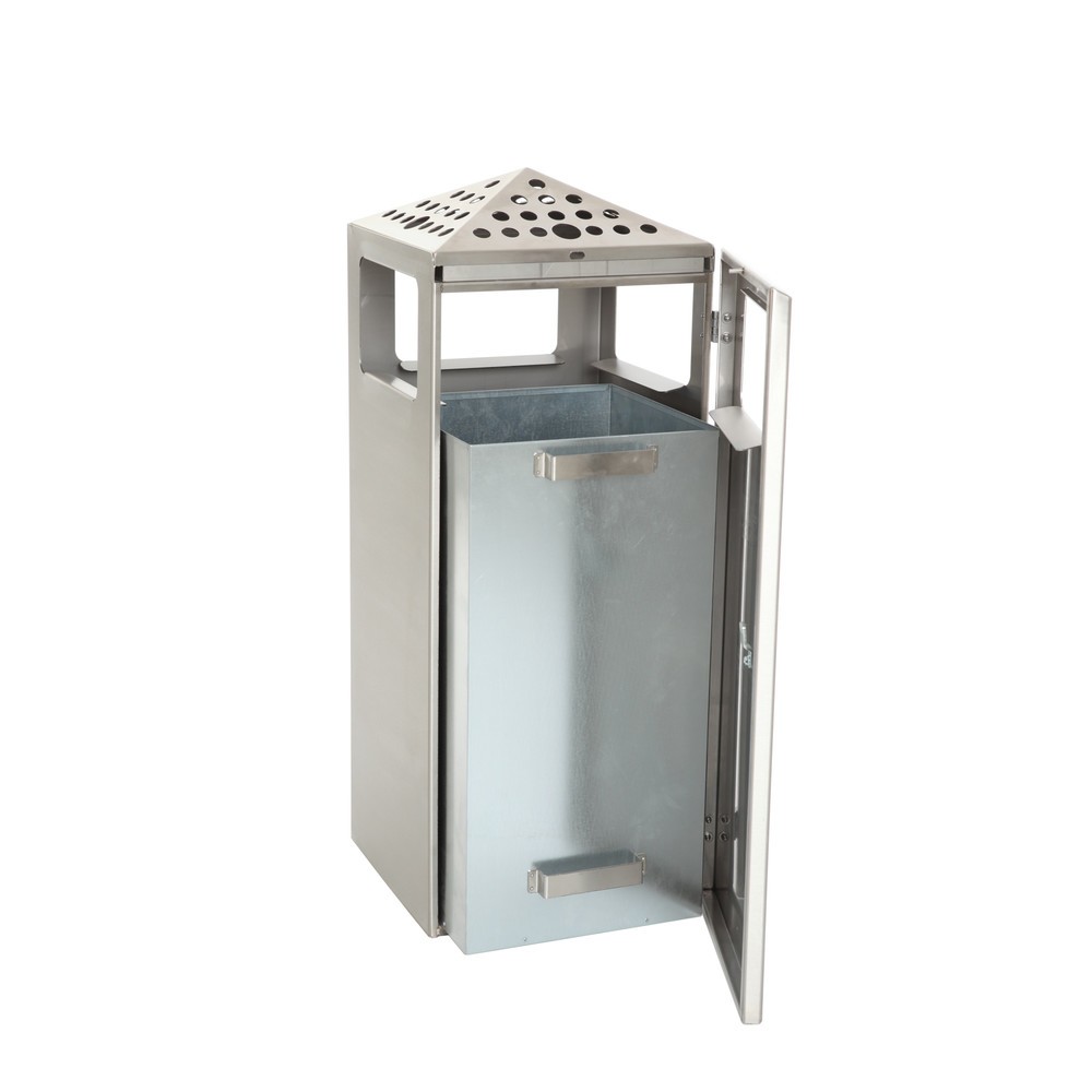 Productafbeelding nr. 5: As-/afvalbakcombinatie Pyramide, vierkant, roestvrijstalen bak, 70 liter