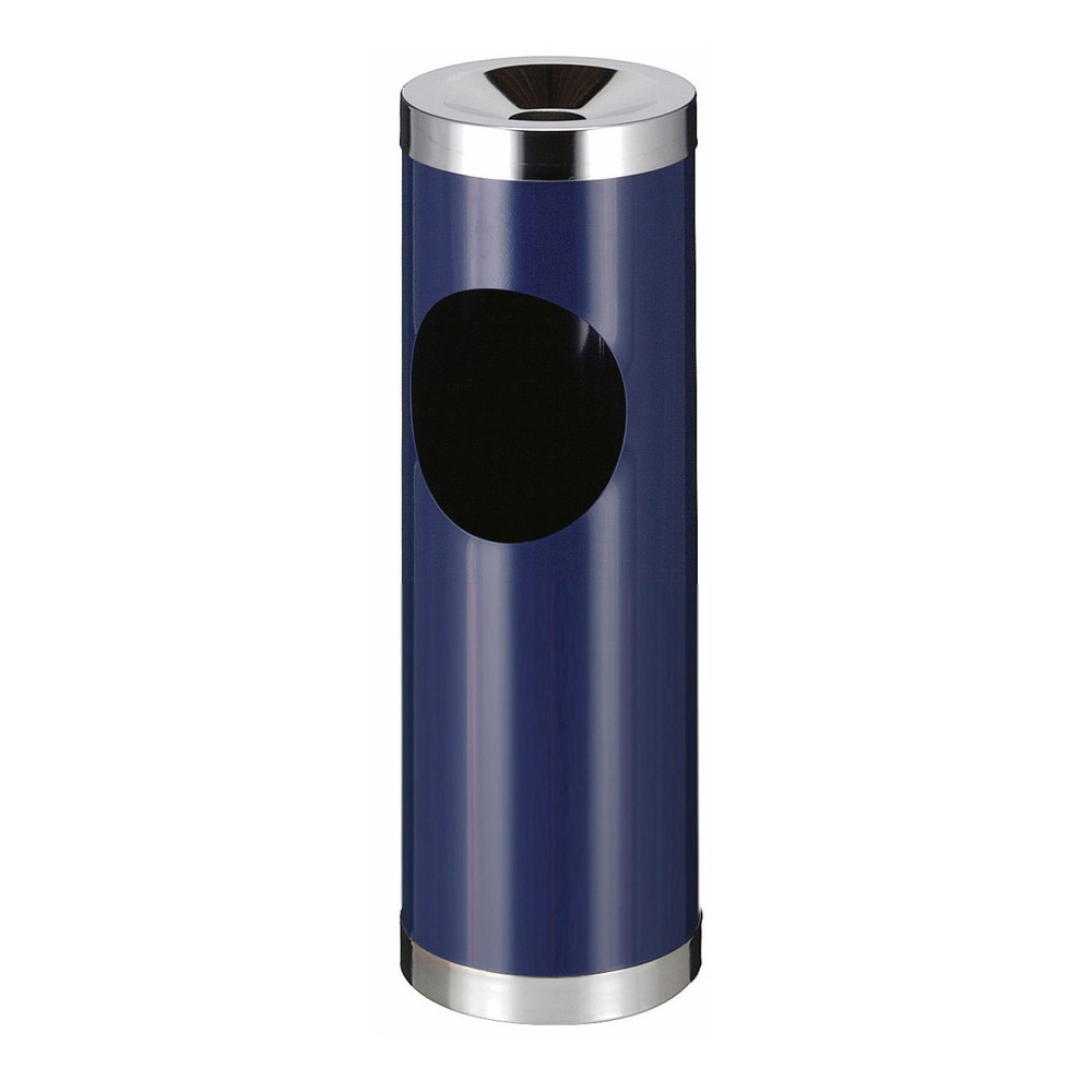 Product afbeelding: As-/afvalbakcombinatie van staal, rond, 30 liter, blauw