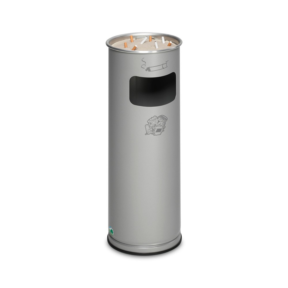 Product afbeelding: As-/afvalbakcombinatie VAR®, staand model, 16,7 liter, zilver