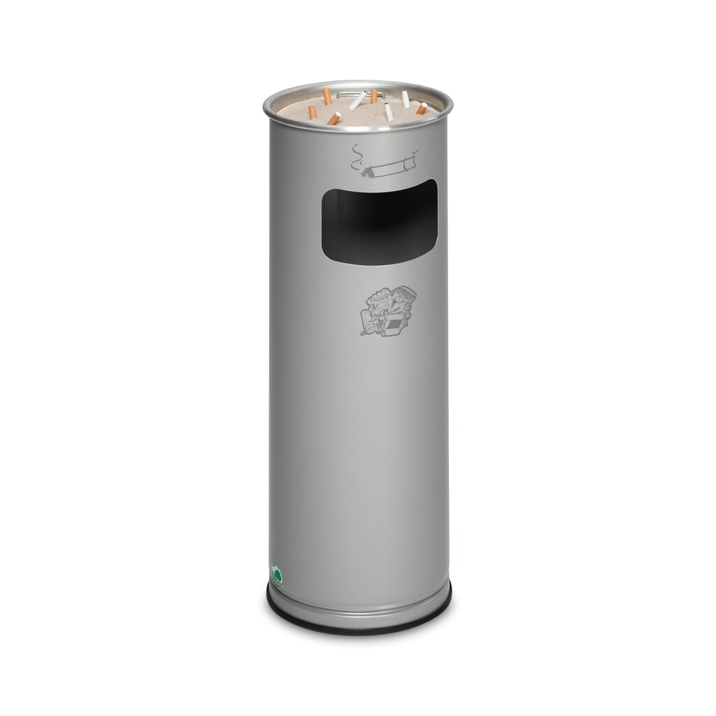 As-/afvalbakcombinatie VAR®, staand model, 16,7 liter, zilver Product afbeelding: As-/afvalbakcombinatie VAR®, staand model, 16,7 liter, zilver