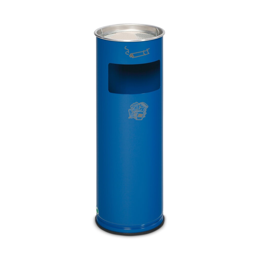 As-/afvalbakcombinatie VAR®, staand model, 16,7 liter, cyaanblauw Product afbeelding: As-/afvalbakcombinatie VAR®, staand model, 16,7 liter, cyaanblauw