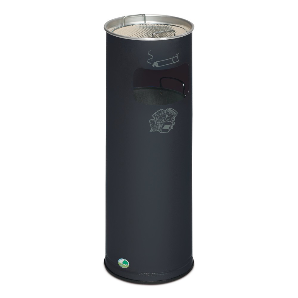 Product afbeelding: As-/afvalbakcombinatie VAR®, staand model, 16,7 liter, zwartgrijs