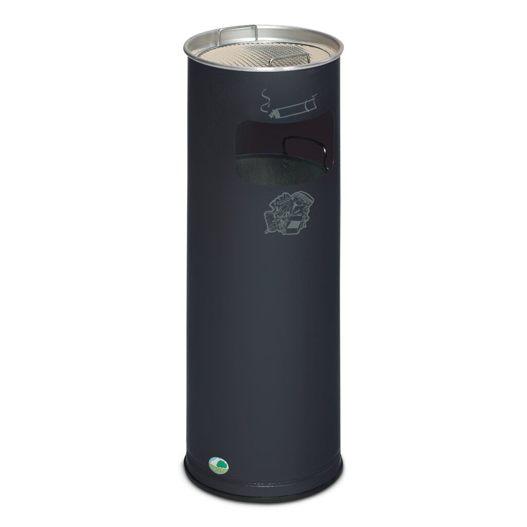 As-/afvalbakcombinatie VAR®, staand model, 16,7 liter, zwartgrijs Product afbeelding: As-/afvalbakcombinatie VAR®, staand model, 16,7 liter, zwartgrijs